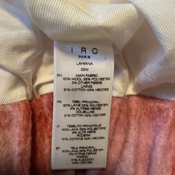 IRO Lahiana Bomber Jacket - Mixed Light Pink Sz 40 - Picture 7 of 7